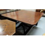 Mahogany Centre Table on a pod with 4 splay legs, brass es, 44” x 42” p