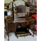 1950’s Dressing Table with triple mirror back, 44”w
