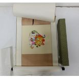 Antique Chinese Scroll, vellum and silk original box