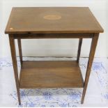 Edw. Inlaid Mahogany 2-Tier Occasional Table, 24”w