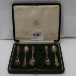 Set of 5 London Silver Coffee Spoons, by Mappin & Webb, in presentation case