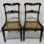 Matching Set of 6 late 19thC Indian Rosewood Dining Chairs, with decorative bar backs, bergere