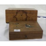 Sorren Ware Trinket Box (8.5”w) & a Satinwood Jewellery Box (10”w)
