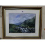 NIALL CAMPION – Oil on Board, “Ashleigh Falls, Co. Mayo”, 11.5”h x 16”w, limed frame