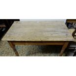 Antique Pine Side Table, on turned legs, 41”l x 22”w