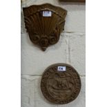 17th C Carved Cr and Georgian Carved Wall Sconce