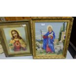 5 Religious Pictures – 4 prints (Sacred Heart etc) & 1 Good Shepard Tapry (5)