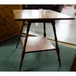 Mahogany 2-Tier Occasional Table with a square shaped p, 24” sq