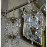 Matching Pair of Marie Therese Electric Ceiling Lights with glass droplets