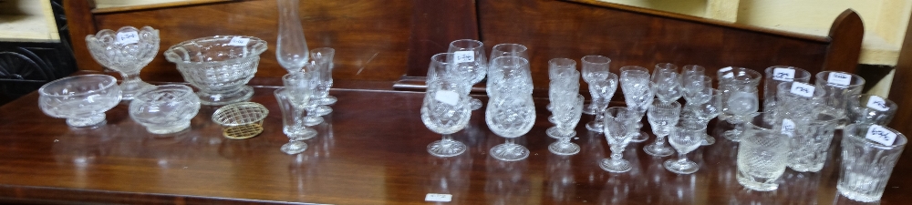 Group of cut glass and other glass items – vases, bowls etc