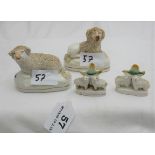 4 miniature Staffordshire sheep (incl. 1 pair).