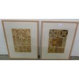 Pair of original antique lithographs “Hisrical Ornaments”