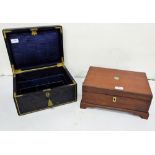 2 Document Boxes – 1 Mahogany & a 1 with brass hinges and mounts