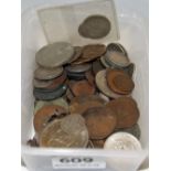 Small box of assorted old coins – Irish, English & American