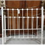 Modern iron bedstead with brass top rails and ball finials for a 4ft 6" mattress (never used, no