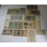 Russian State Credit Note, 2x 500 Ruble, 1912, 4x 100 Ruble, 1898, 1910, 1910, 1947, 1x 5 Ruble ,