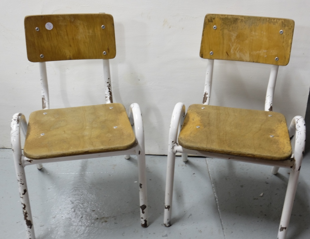 Matching pair of children's metal framed school chairs