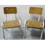 Matching pair of children's metal framed school chairs