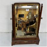 Edw. Mahogany Framed Toilet Mirror with swivel insert, gilding the border of the bevelled mirror,