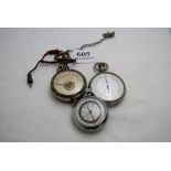 Smiths Stridemaster Time Piece & a Swiss Made Pocket Stop Watch (working) & a Pocket Voltmeter (3)