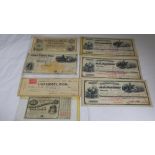 5 Dollar State of Louisiana “Baby Bond” with 5 coupons, 3x Used Cheques, Banking House of R.S.