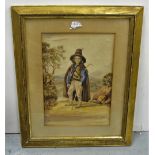19thC Watercolour – Portrait of a Continental Boy, in traditional dress, 12.5” x 16”, gilt frame
