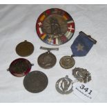 8 medals - 2 x Solid Silver "3 miles bicycle 1909, GAA" & 1 x English Silver, "Queens County