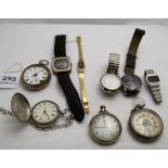 4 Pocket Watches incl Graves Sheffield, McDowell Dublin etc (all in poor condition) & 5 Assorted