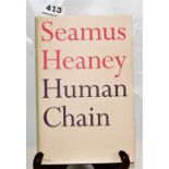 Book - Seamus Heaney, Human Chain, 2010, 1st Edition