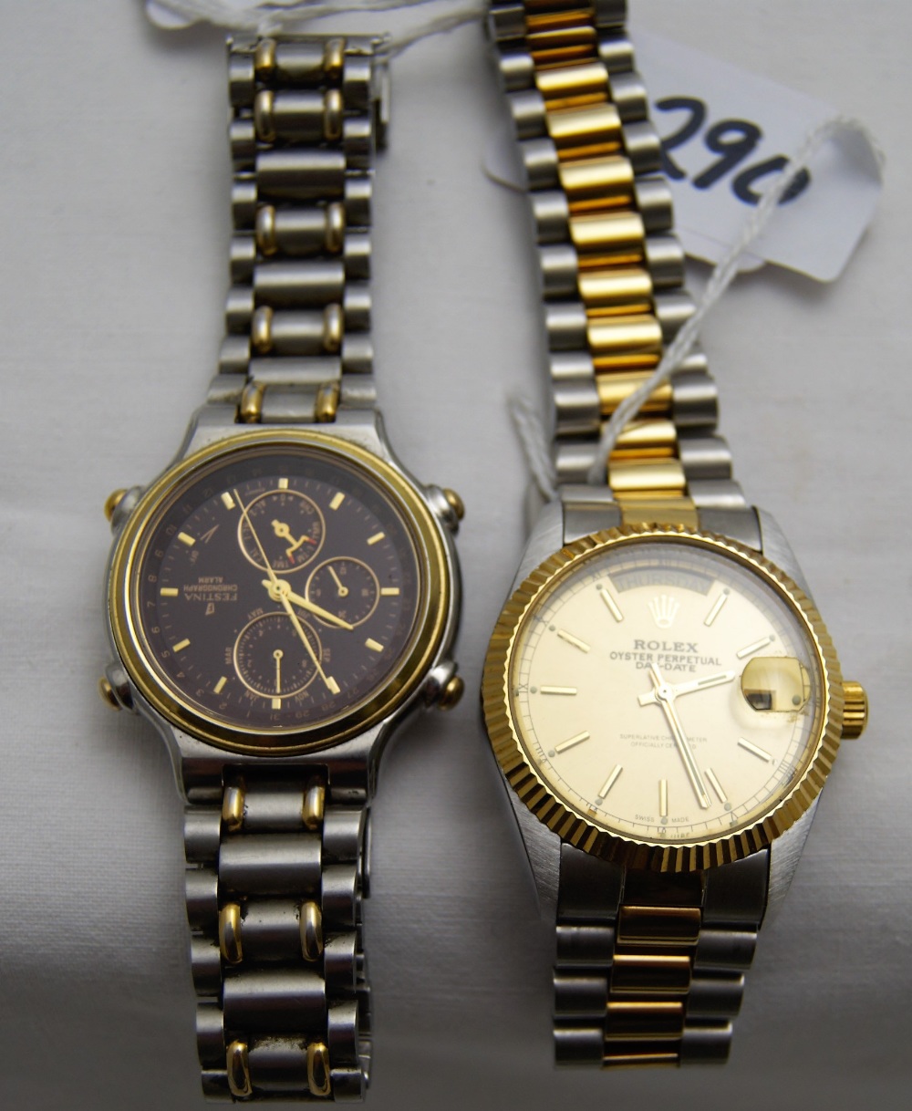 Rolex Gents Mechanical (Automatic) Wrist Watch s/n 68279, 1990’s (not authenticated) & a Festina