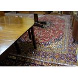 Persian Wool Floor Rug, red ground with central medallion, floral patterns, multiple borders, 4.2m x