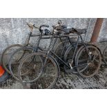 3 x Vintage Gents Bicycles (1 with a carbide lamp)