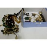 Assorted box of costume jewellery, some vintage – necklaces etc