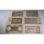 Collection of 6 Bank Notes from around Europe