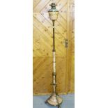 Standard Oil Lamp, painted bowl and similar base, brass stem