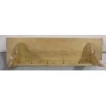 Irish pine hanging shelf with hooks, 34"w