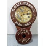 “Gouldings Manures” Cork and Dublin Advertising Wall Clock (not working), painted red