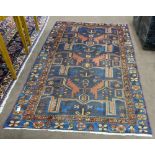 Grey blue Ground Persian Hamadan Village Rug, 1.95m x 1.2m