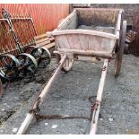 Horse Drawn Tumbling Cart, iron shod, with unusual tipping winder and pulling chains (red)