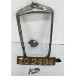 Old Car Registration, “Austin 6” nameplate, car horn & a chrome Austin car grill front (4)