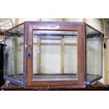 Mahogany Framed Edw. Shop Display Cabinet, 6-sided (no back), 55”w