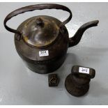 Holcroft 16 Pints Cast Iron Kettle & 2 metal weights (3)