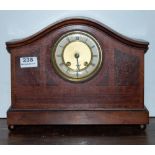 Mahogany Cased Mantle Clock, white dial, working