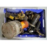 Box of mor parts – oil can, alternator, pump etc