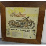 “Indian Scout” Motorcycle specification, framed