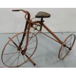 Child’s 19thC Tricycle with wooden seat & a child’s two wheeler bicycle (no saddle) (2)