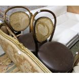 2 bergere back bentwood chairs (1 carver)