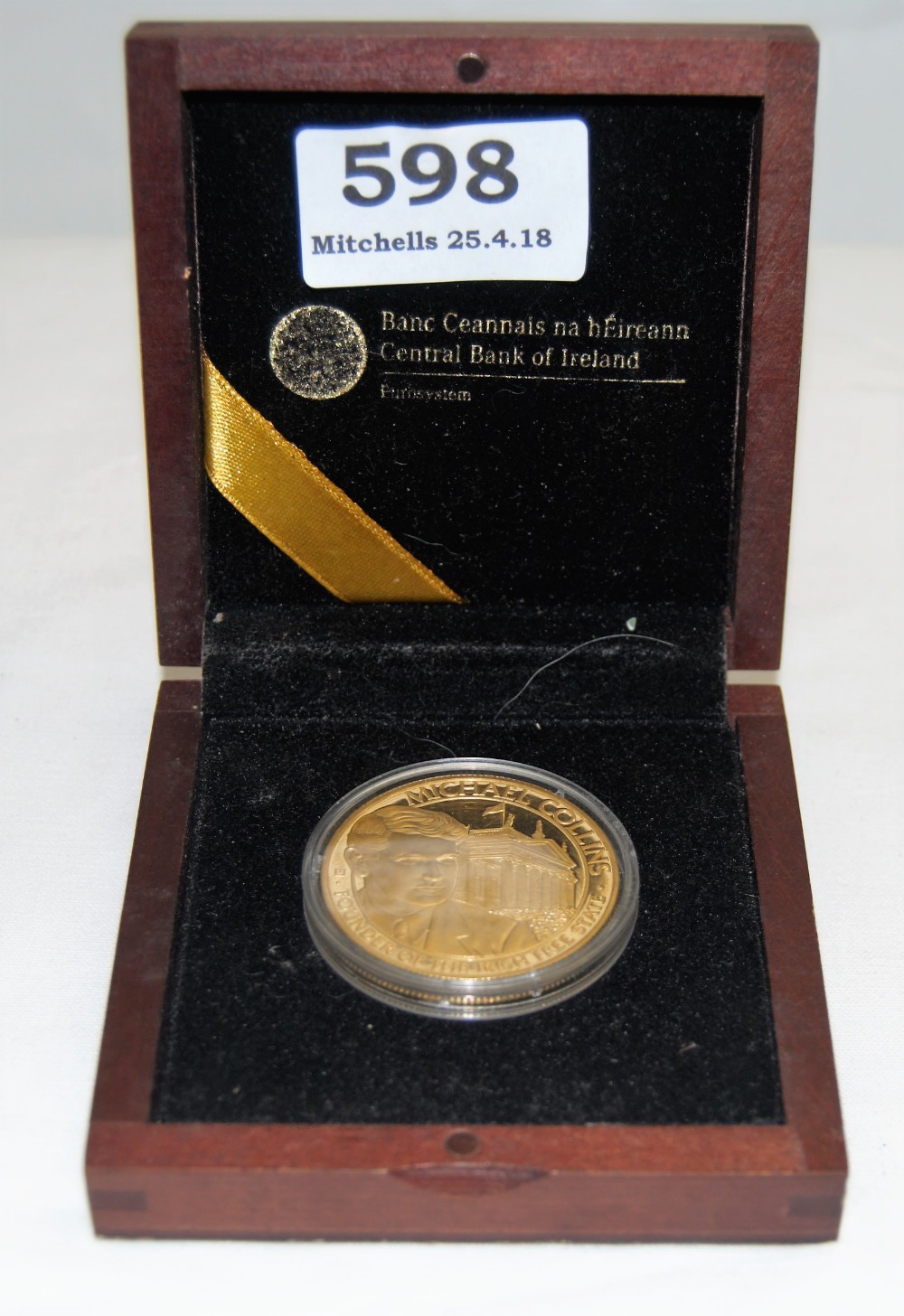 Central Bank of Ireland Michael Collins Commemorative Cased Miniature Gold Coin 2012 & a similar