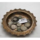 Assorted old coins – Indian Rupees, English 1821 etc