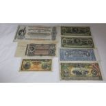 5 Peninsular Mexico, 1914, 5 Banco De Occidente, 1916, 2 x 5 El Banco De Tamanulipas, 1 El Estado De